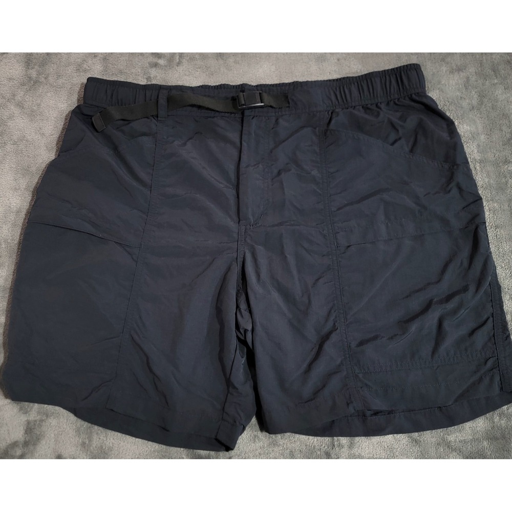 Eddie Bauer Ripstop Shorts Men XL Navy Belted Nylon Hiking Outdoor 38x8 Utility